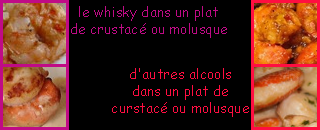 lien recette d'alcools dans un plat de crustac ou molusque